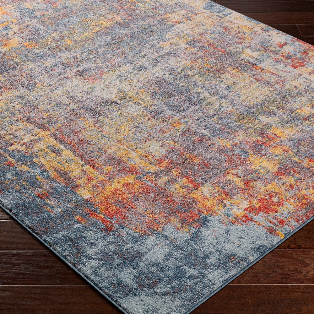 NOA Abstract Modern Marble Burnt Orange Area Rug Corner