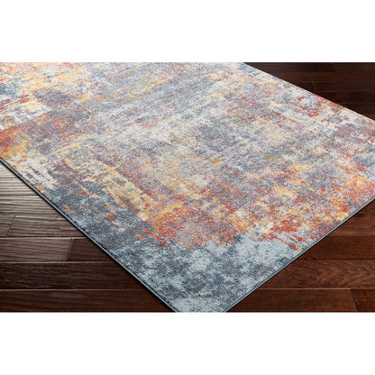 NOA Abstract Modern Marble Burnt Orange Area Rug Corner