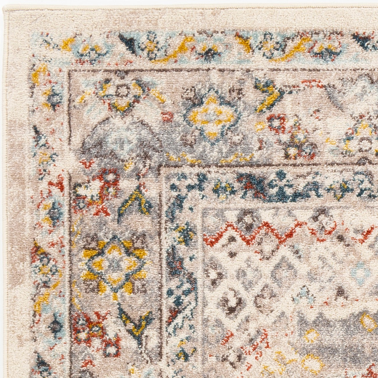 JADE Vintage Traditional Oriental Boho Taupe Area Rug Zoom