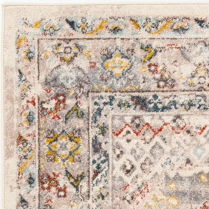 JADE Vintage Traditional Oriental Boho Taupe Area Rug Zoom