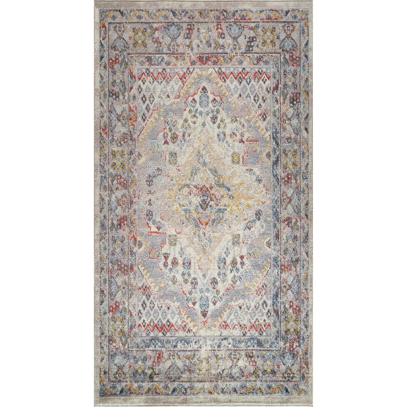 JADE Vintage Traditional Oriental Boho Taupe Area Rug Flat