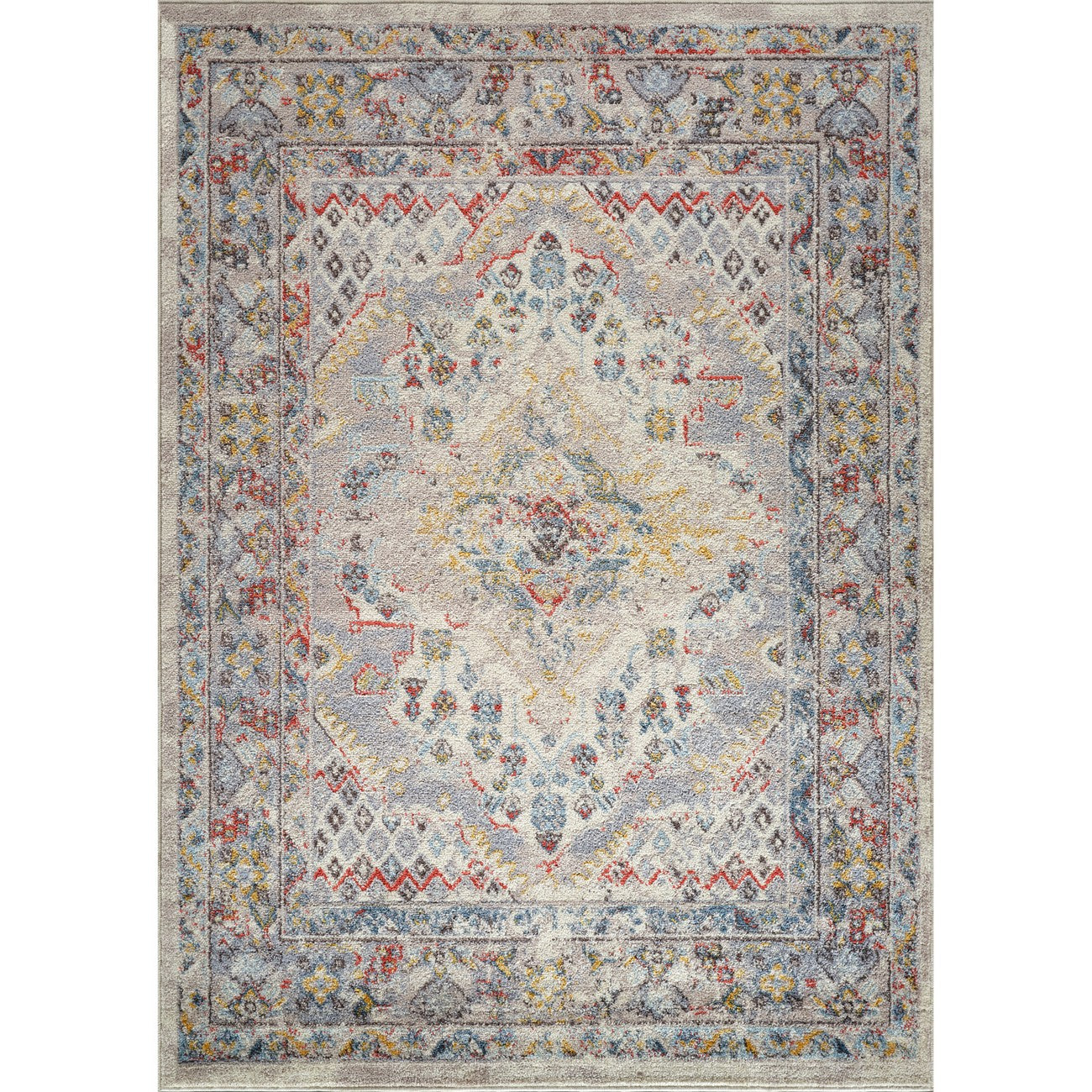 JADE Vintage Traditional Oriental Boho Taupe Area Rug Flat