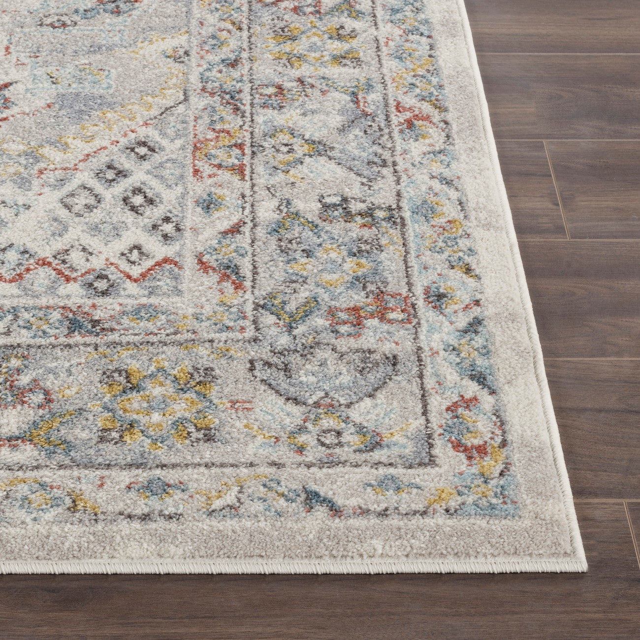 JADE Vintage Traditional Oriental Boho Taupe Area Rug Front