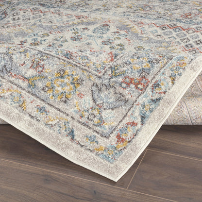 JADE Vintage Traditional Oriental Boho Taupe Area Rug Fold