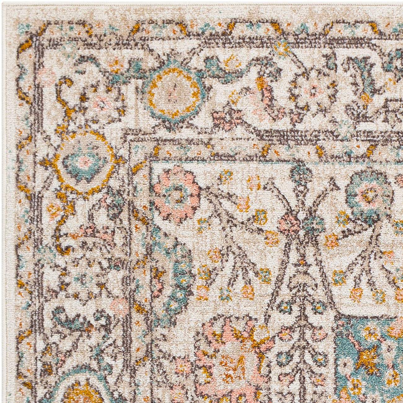 AMIRA Vintage Traditional Oriental Boho Burnt Orange Area Rug Zoom