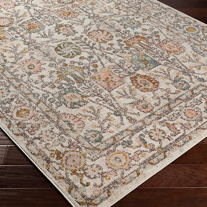 AMIRA Vintage Traditional Oriental Boho Burnt Orange Area Rug Corner