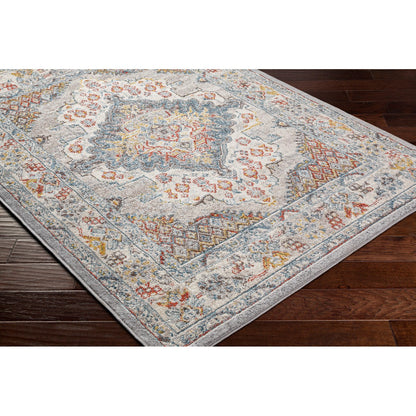 JADE Vintage Traditional Oriental Boho Grey Area Rug Corner