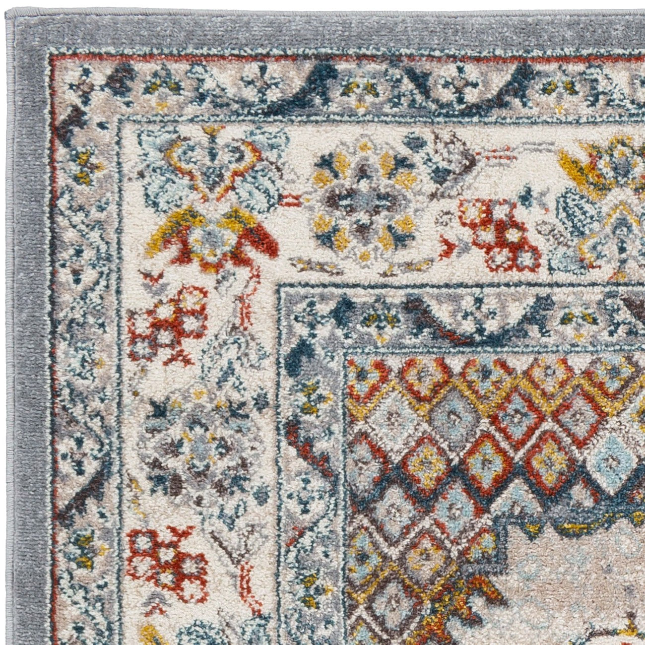 JADE Vintage Traditional Oriental Boho Grey Area Rug Zoom