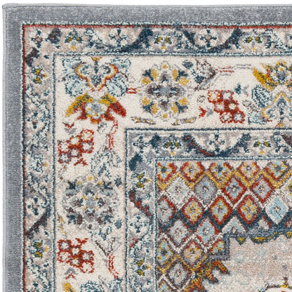 JADE Vintage Traditional Oriental Boho Grey Area Rug Zoom