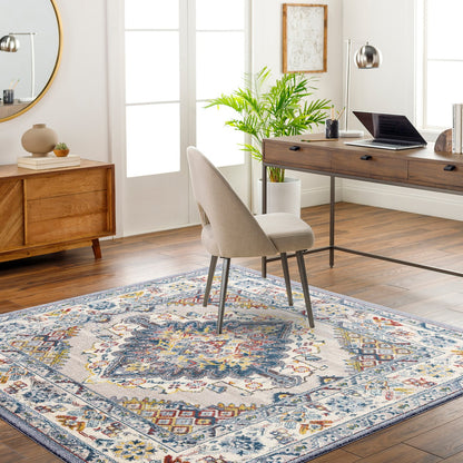 JADE Vintage Traditional Oriental Boho Grey Area Rug Roomscene