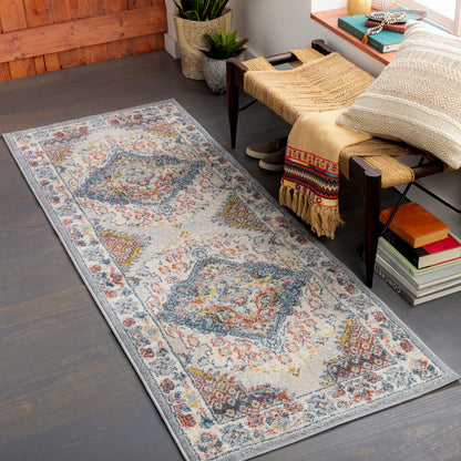 JADE Vintage Traditional Oriental Boho Grey Area Rug Roomscene