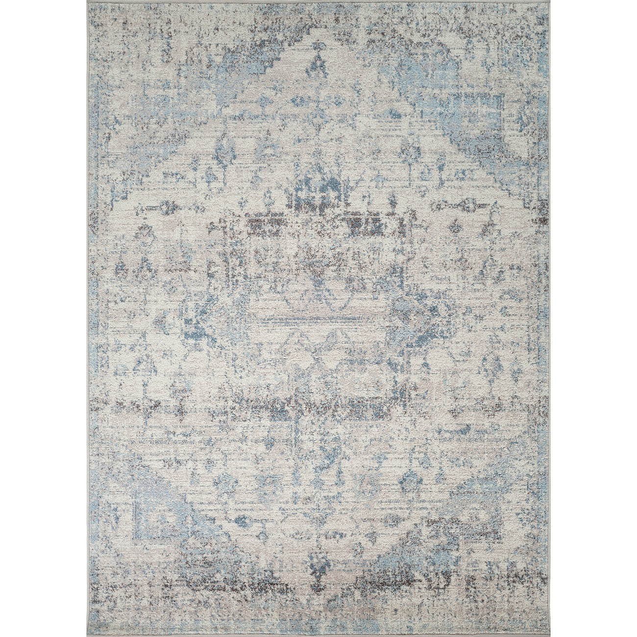 LYA Vintage Traditional Oriental Boho Ivory Area Rug Flat