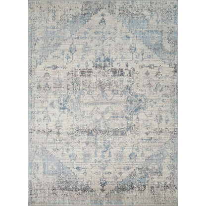 LYA Vintage Traditional Oriental Boho Ivory Area Rug Flat