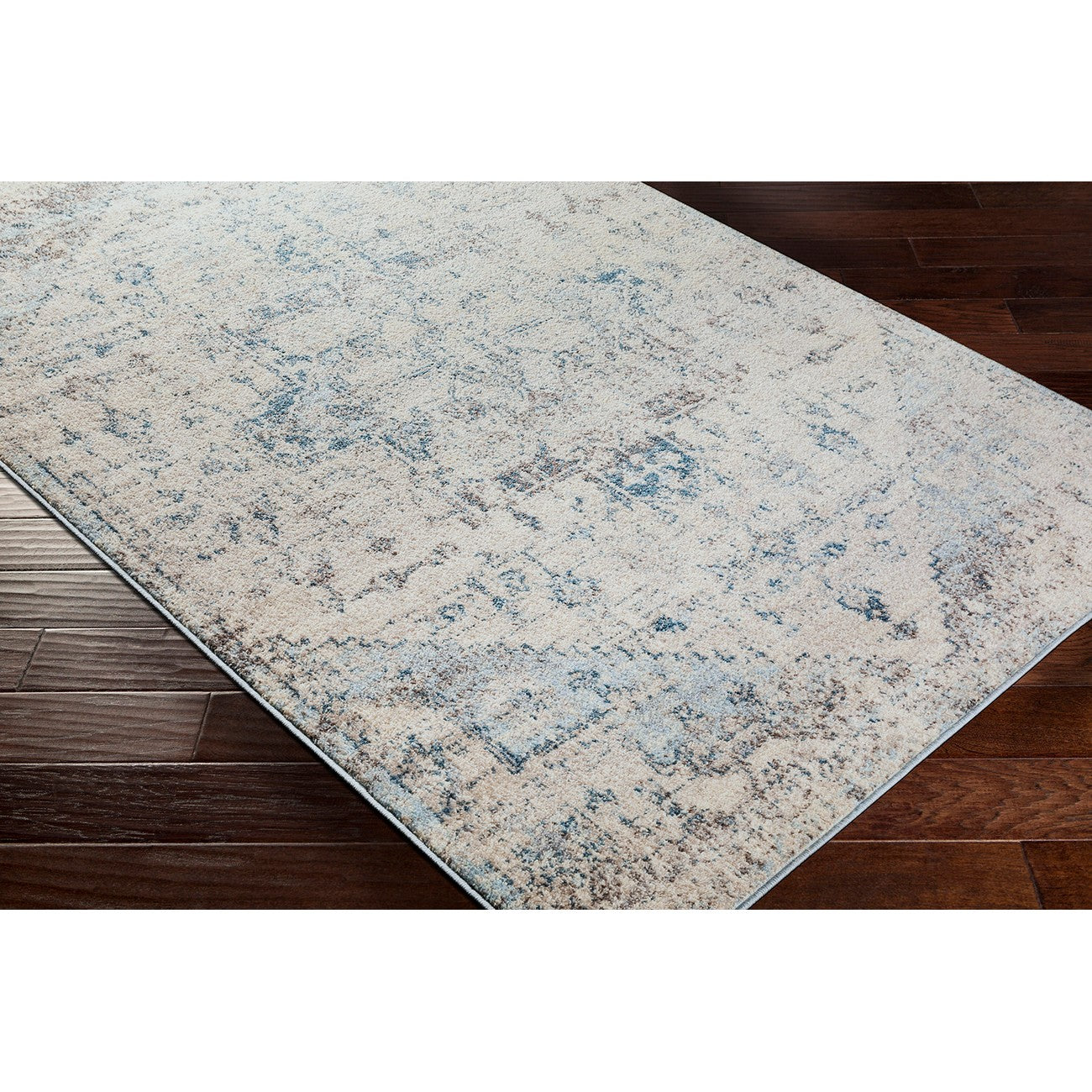 LYA Vintage Traditional Oriental Boho Ivory Area Rug Corner