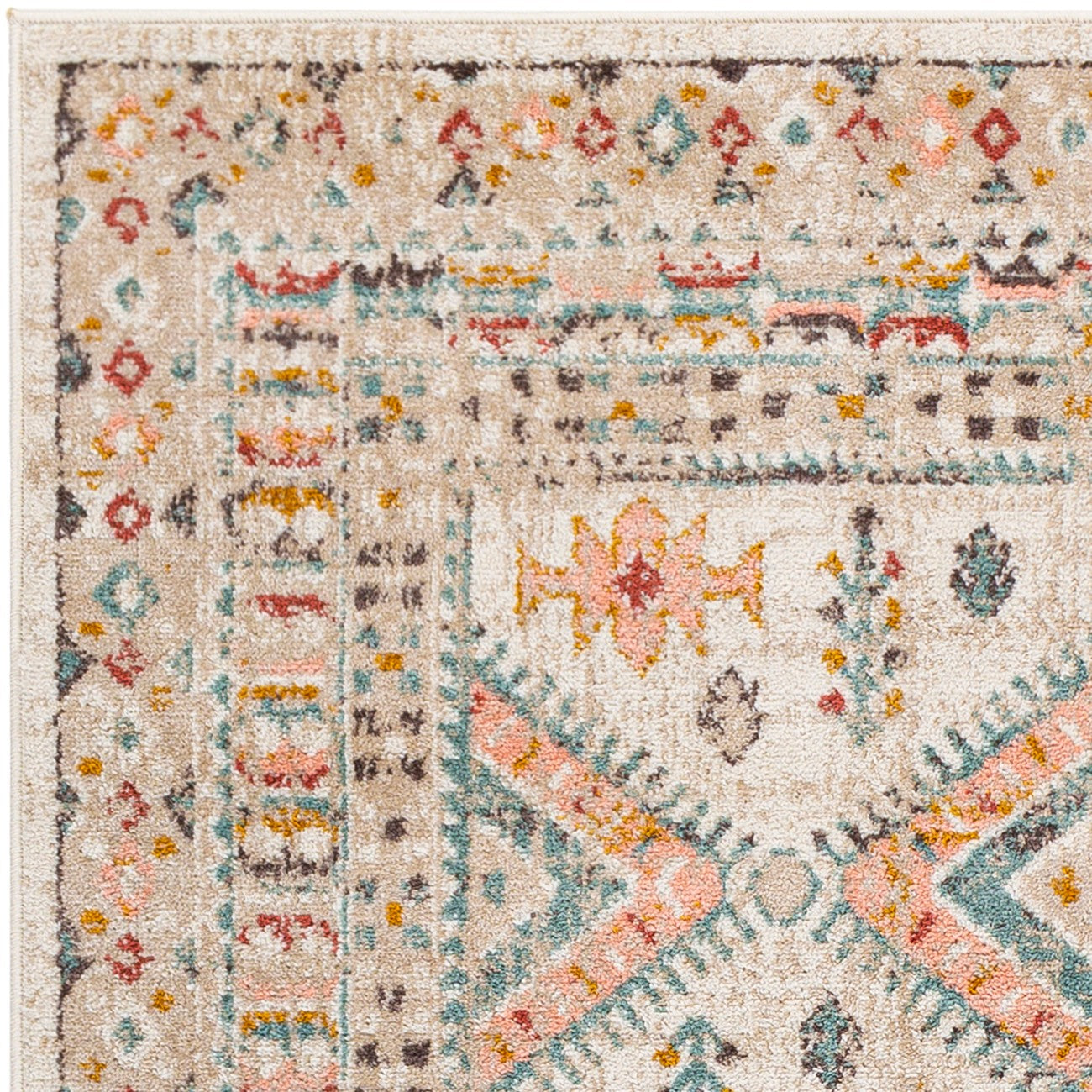 EVELYN Scandi Modern Boho Brick Area Rug Zoom