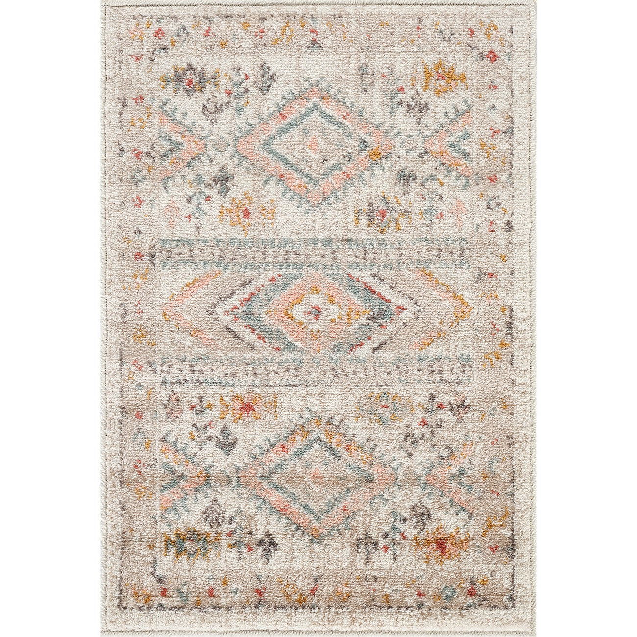 EVELYN Scandi Modern Boho Brick Area Rug Flat