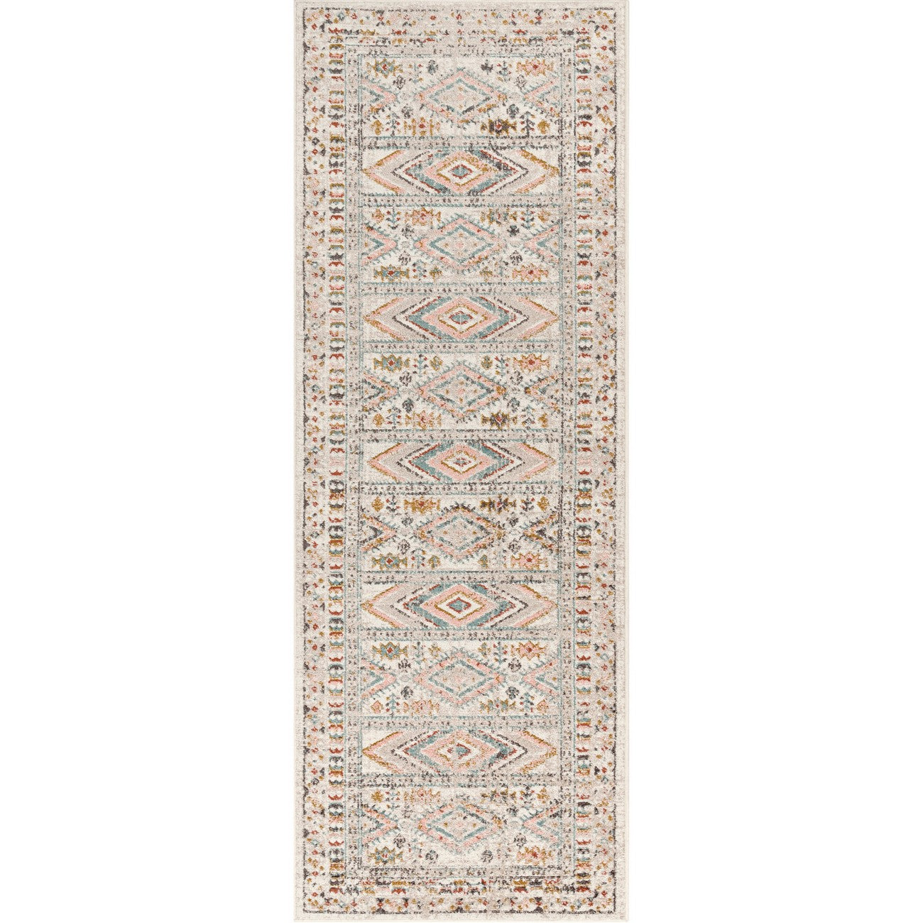 EVELYN Scandi Modern Boho Brick Area Rug Flat