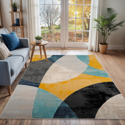 BEA Scandi Modern Aqua Area Rug Roomscene
