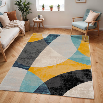 BEA Scandi Modern Aqua Area Rug Roomscene