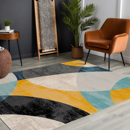 BEA Scandi Modern Aqua Area Rug Roomscene