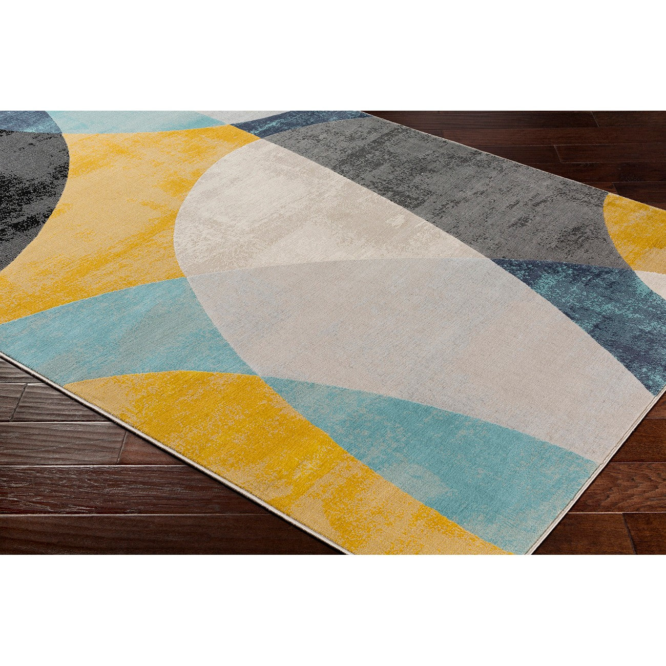 BEA Scandi Modern Aqua Area Rug Corner