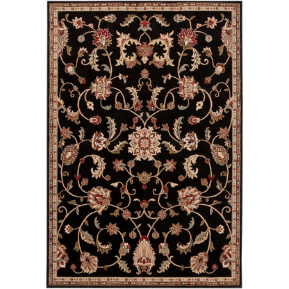 BEKURI Scandi Traditional Boho Black Area Rug Flat