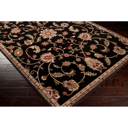 BEKURI Scandi Traditional Boho Black Area Rug Corner