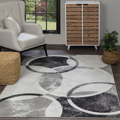 BELLA Scandi Modern Grey Area Rug Roomscene