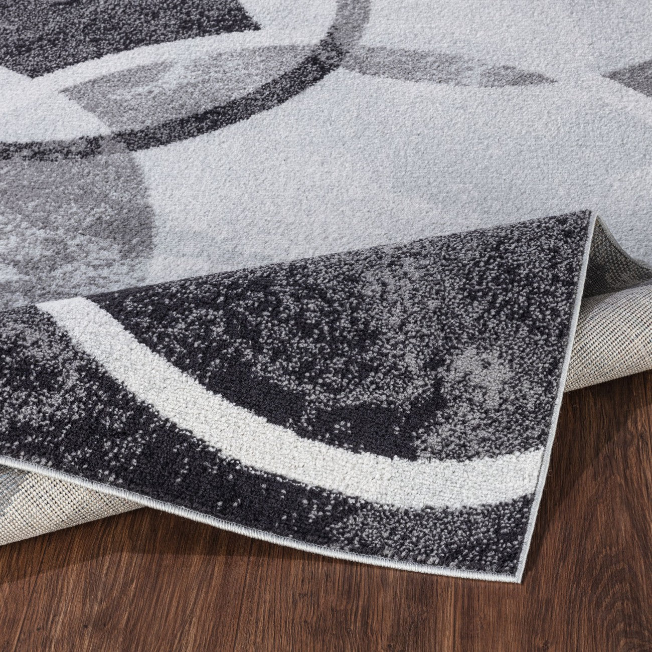 BELLA Scandi Modern Grey Area Rug Fold