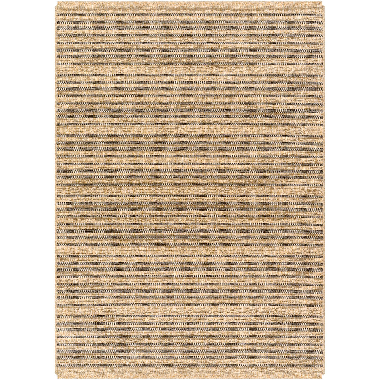 BETSY Indoor & Outdoor Cottage Jute-Look Brown Striped Area Rug Flat