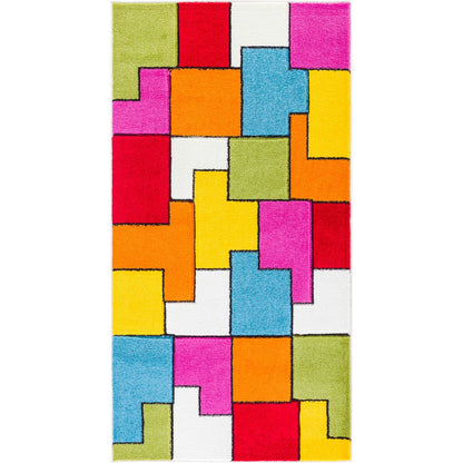 BONNIE Scandi LBU2314 Geometric Multicolour Area Rug Flat