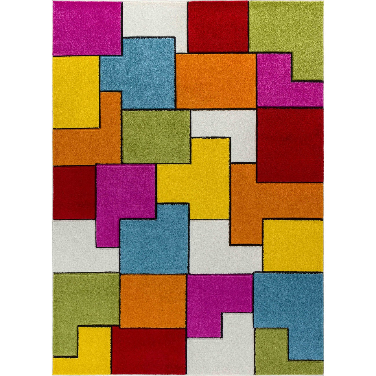 BONNIE Scandi LBU2314 Geometric Multicolour Area Rug Flat