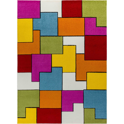 BONNIE Scandi LBU2314 Geometric Multicolour Area Rug Flat