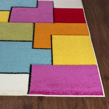 BONNIE Scandi LBU2314 Geometric Multicolour Area Rug Front