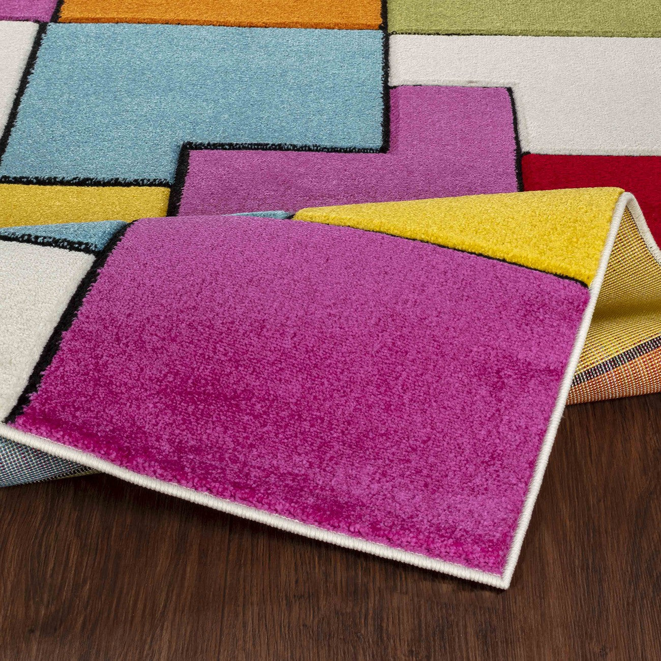 BONNIE Scandi LBU2314 Geometric Multicolour Area Rug Fold