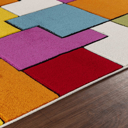 BONNIE Scandi LBU2314 Geometric Multicolour Area Rug Texture