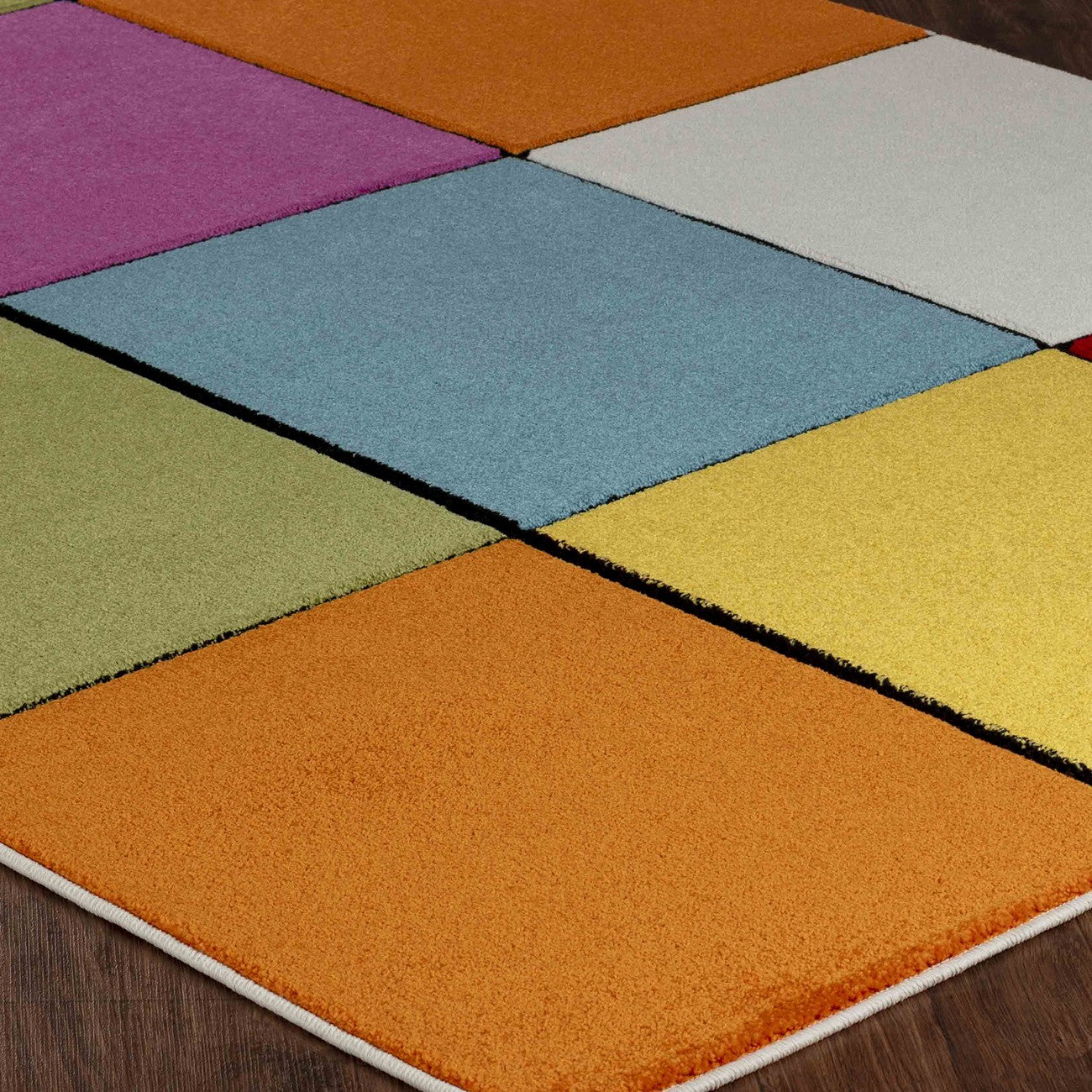 BONNIE Scandi LBU2323 Geometric Multicolour Area Rug Corner