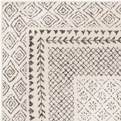 AMBRE Scandi Geometric Charcoal Light Beige Area Rug Zoom