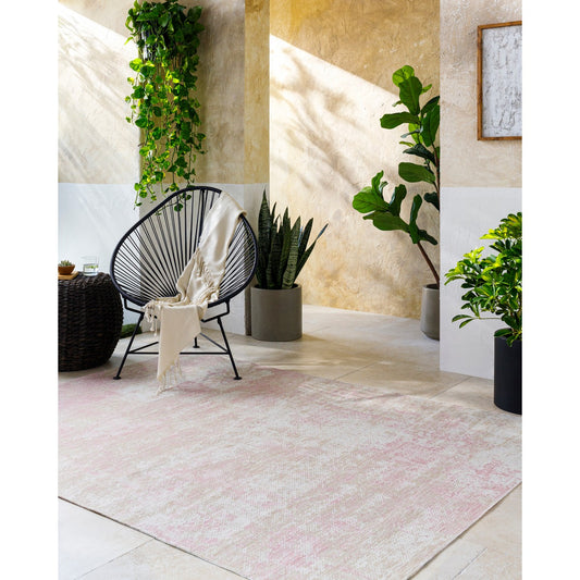 SHINO Indoor & Outdoor Coastal Light Beige Area Rug Roomscene