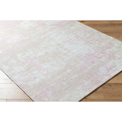 SHINO Indoor & Outdoor Coastal Light Beige Area Rug Corner