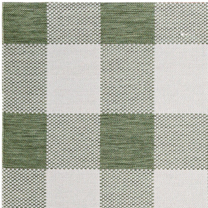 BIDDI Indoor & Outdoor Modern Dark Moss Checkered Area Rug Zoom