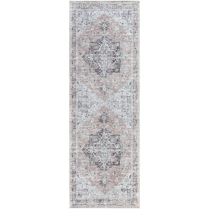 CAPUCINE Machine Washable Modern Boho Grey Area Rug Flat