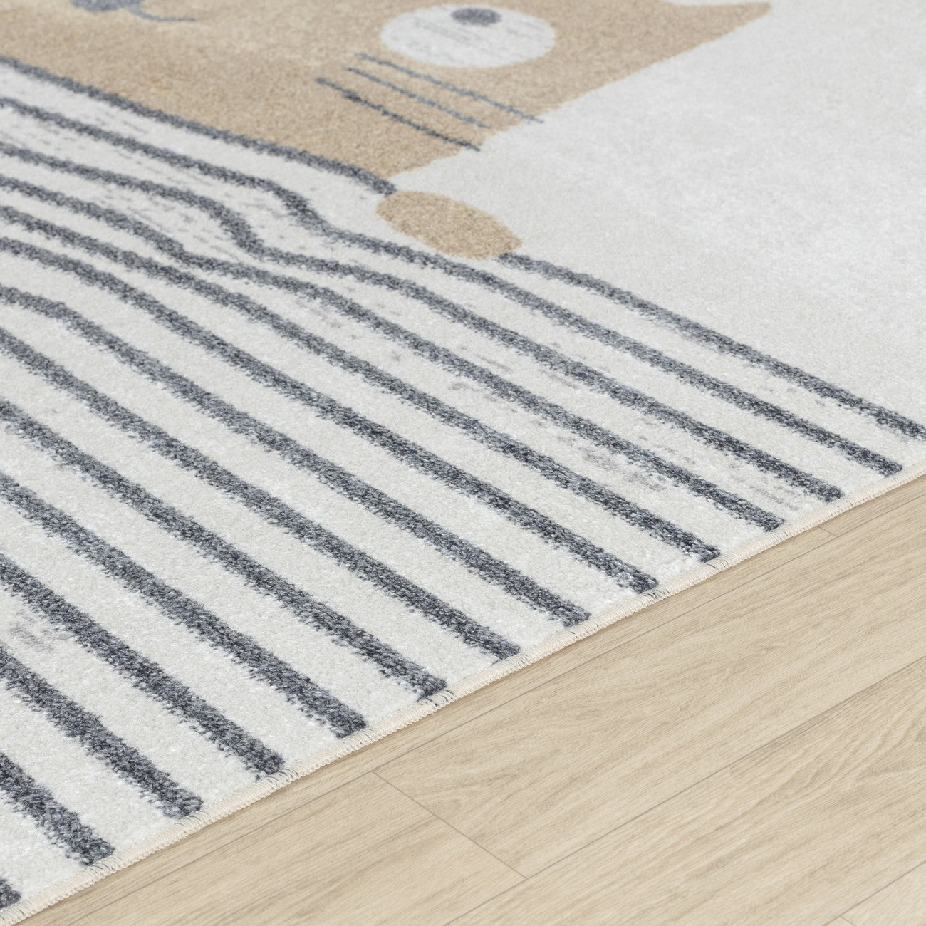 CATNAP Machine Washable Brown/Beige Kids Room Rug Texture