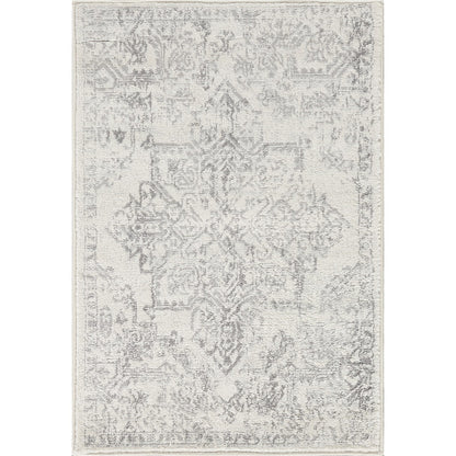 CEREN Vintage Traditional Oriental Boho Cream Area Rug Flat
