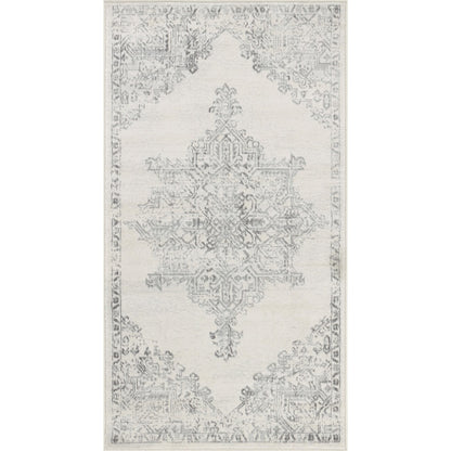 CEREN Vintage Traditional Oriental Boho Cream Area Rug Flat