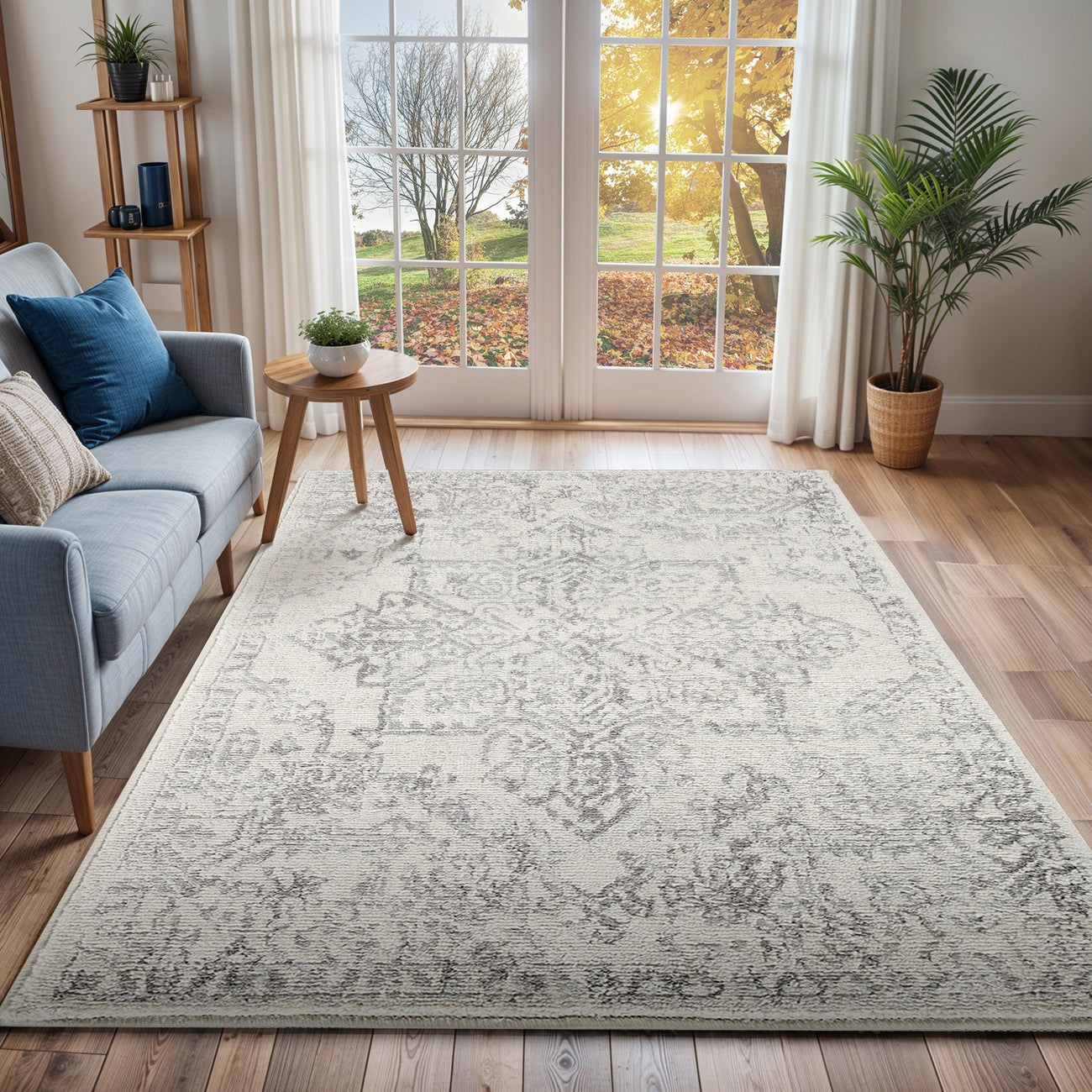 CEREN Vintage Traditional Oriental Boho Cream Area Rug Roomscene
