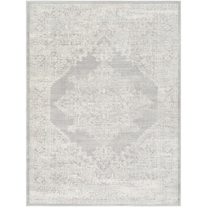 CEREN Vintage Traditional Oriental Boho Grey Area Rug Flat