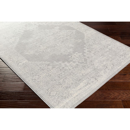 CEREN Vintage Traditional Oriental Boho Grey Area Rug Corner