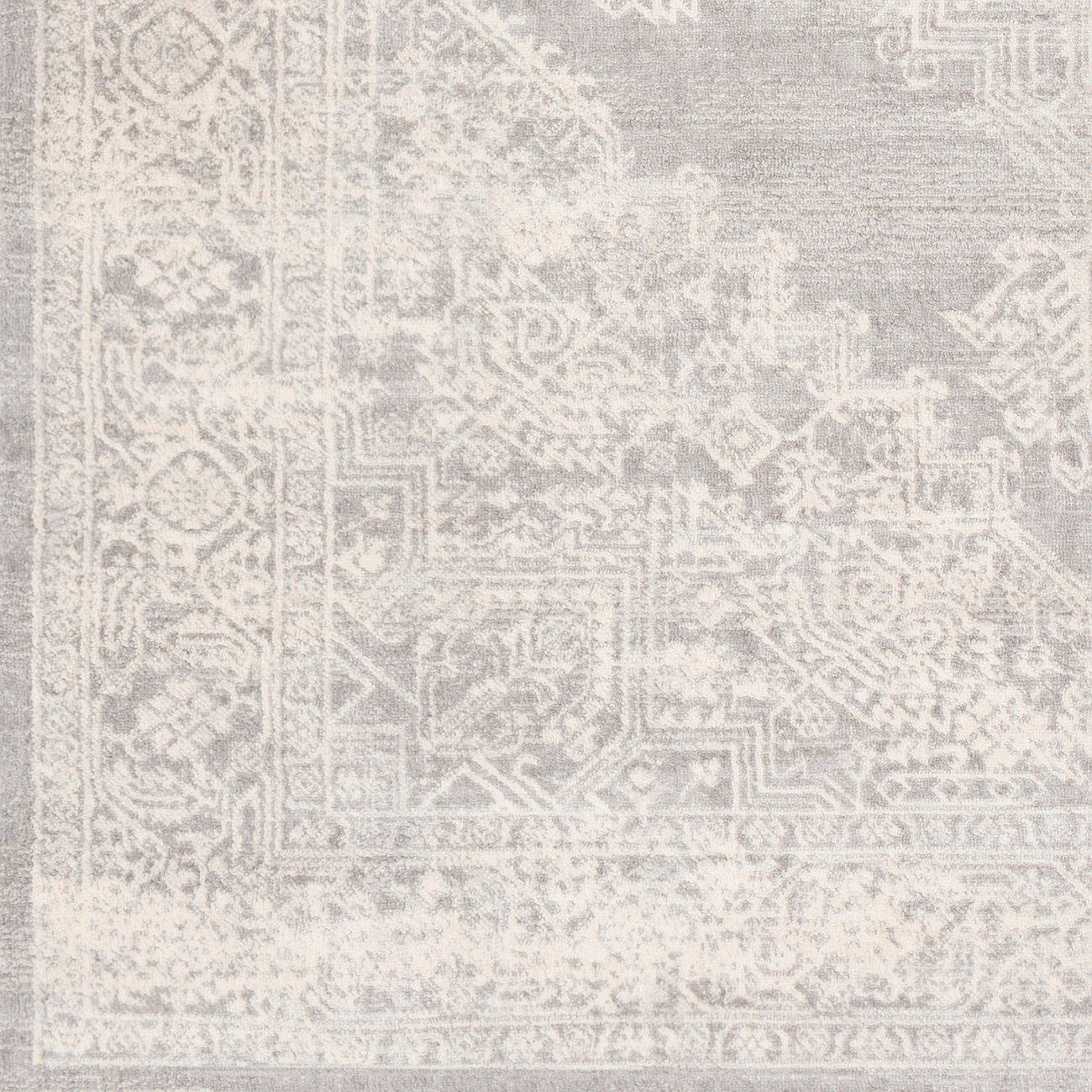 CEREN Vintage Traditional Oriental Boho Grey Area Rug Swatch