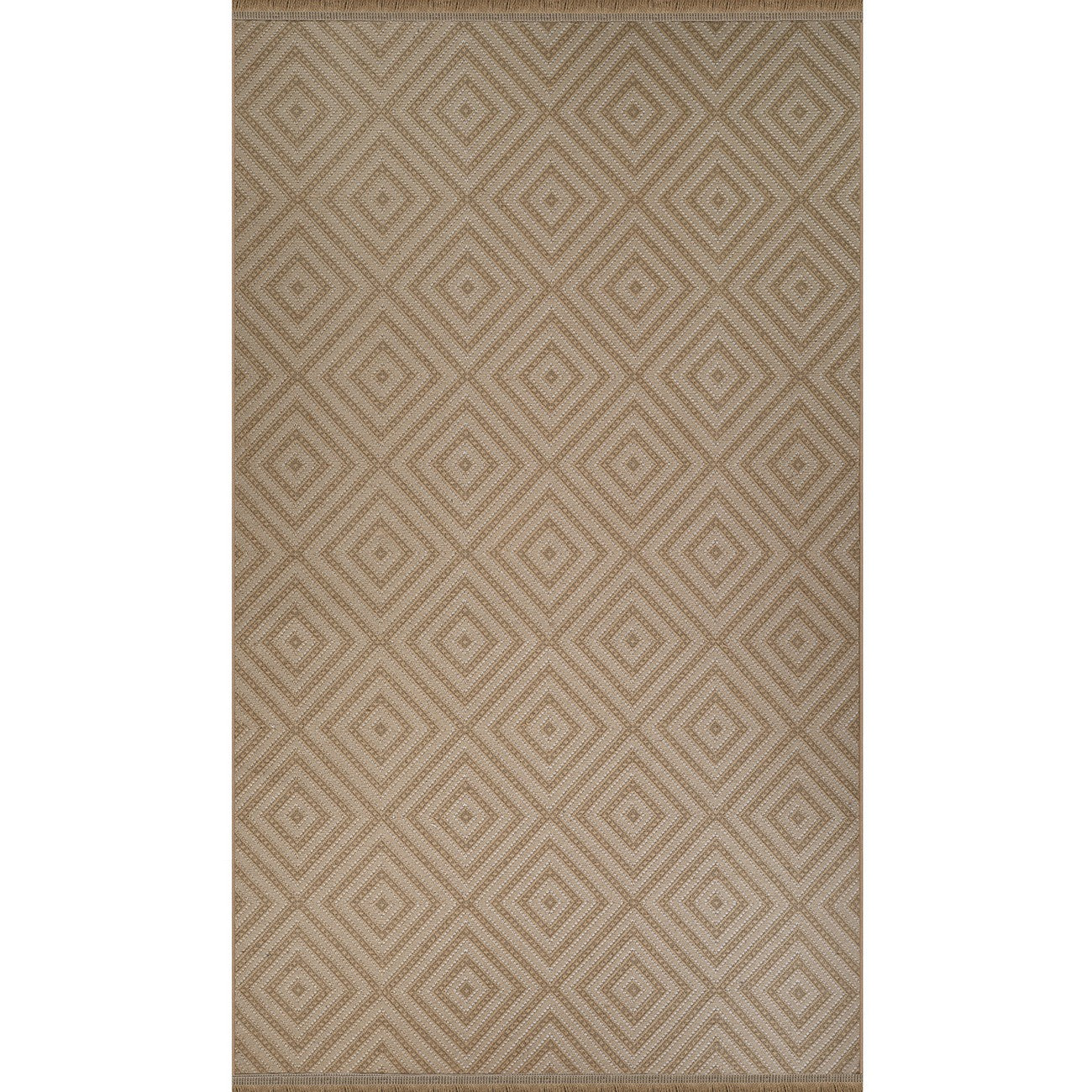 CHARDY Cottage Tan/Light Beige Machine Washable Jute Area Rug Flat